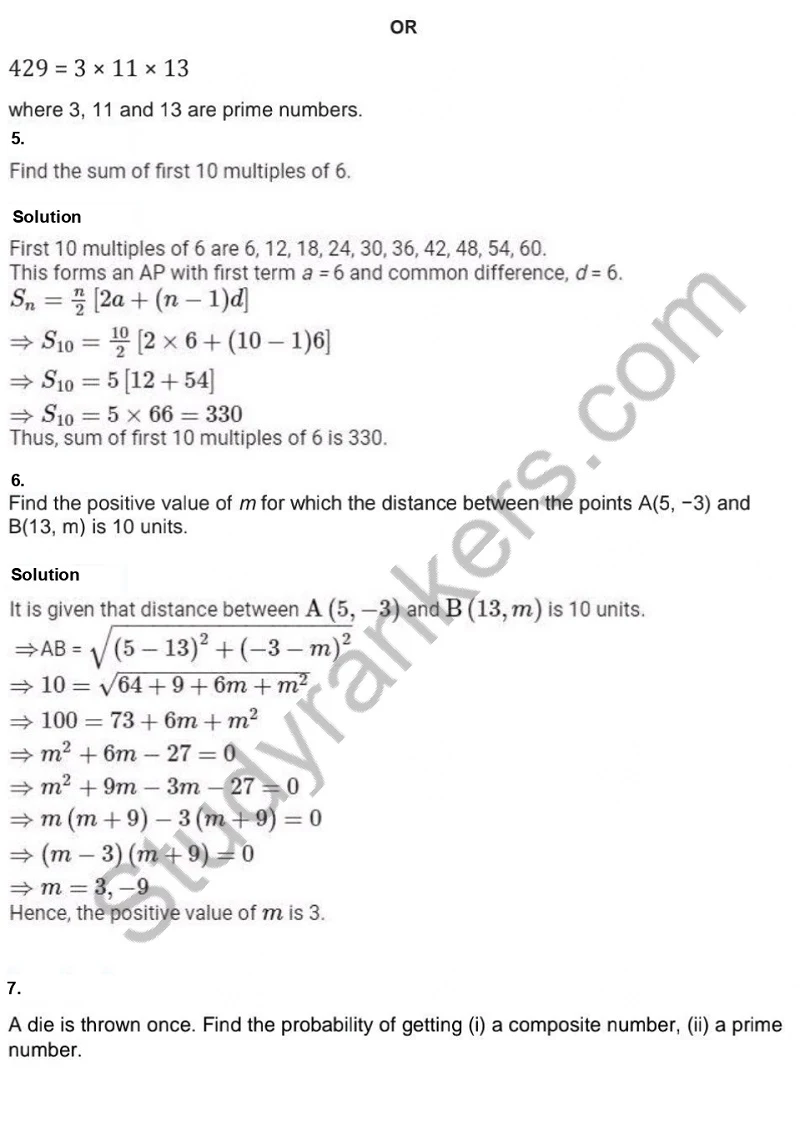 Previous Year Question Paper for CBSE Class 10 Maths 2019 Part 4
