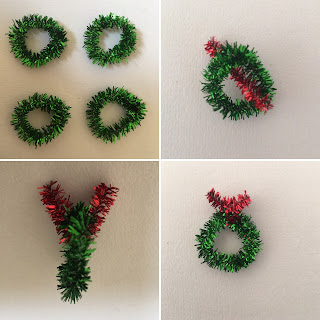 Mini DIY Christmas Wreaths made from pipecleaner