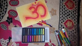 Aum - Artwork by Umesh Yellaboina using Camel Soft Pastels.