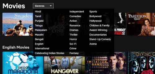 Lingua dei contenuti Netflix