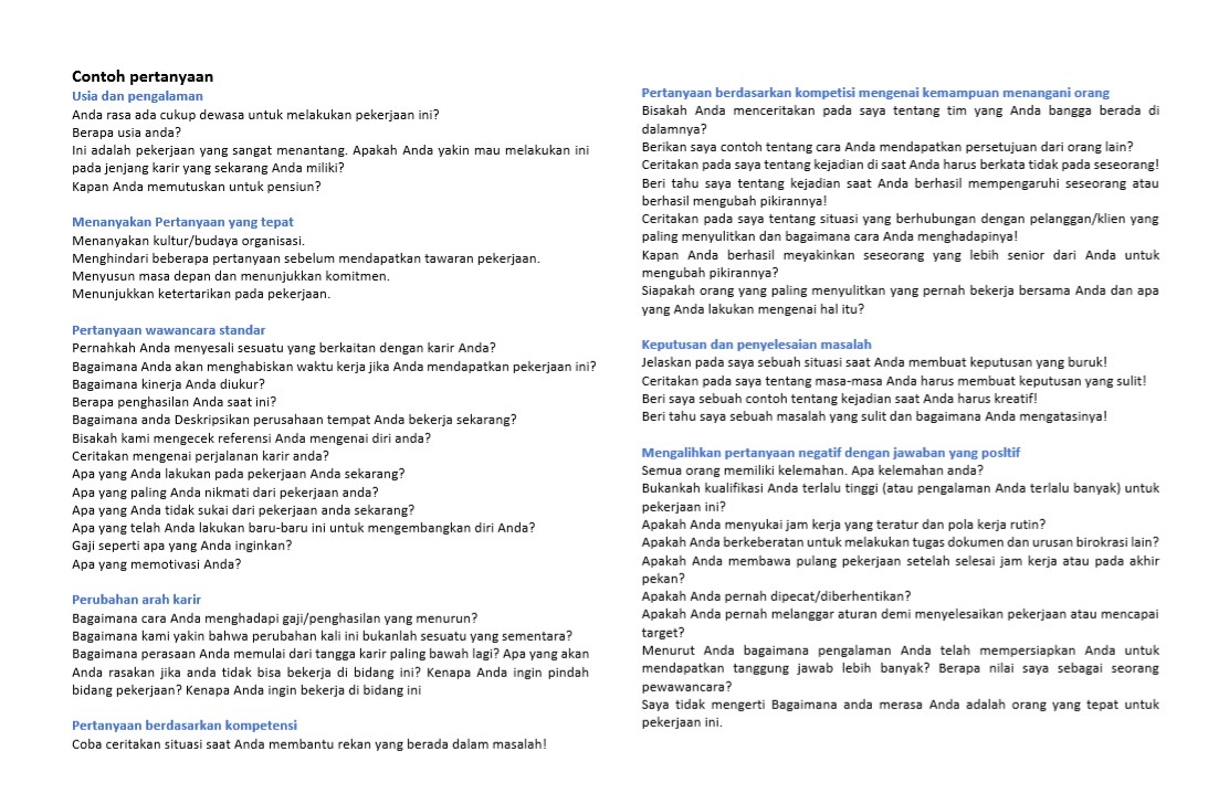 Persiapan Wawancara Kerja Siap Menjawab Sebelum Ditanya