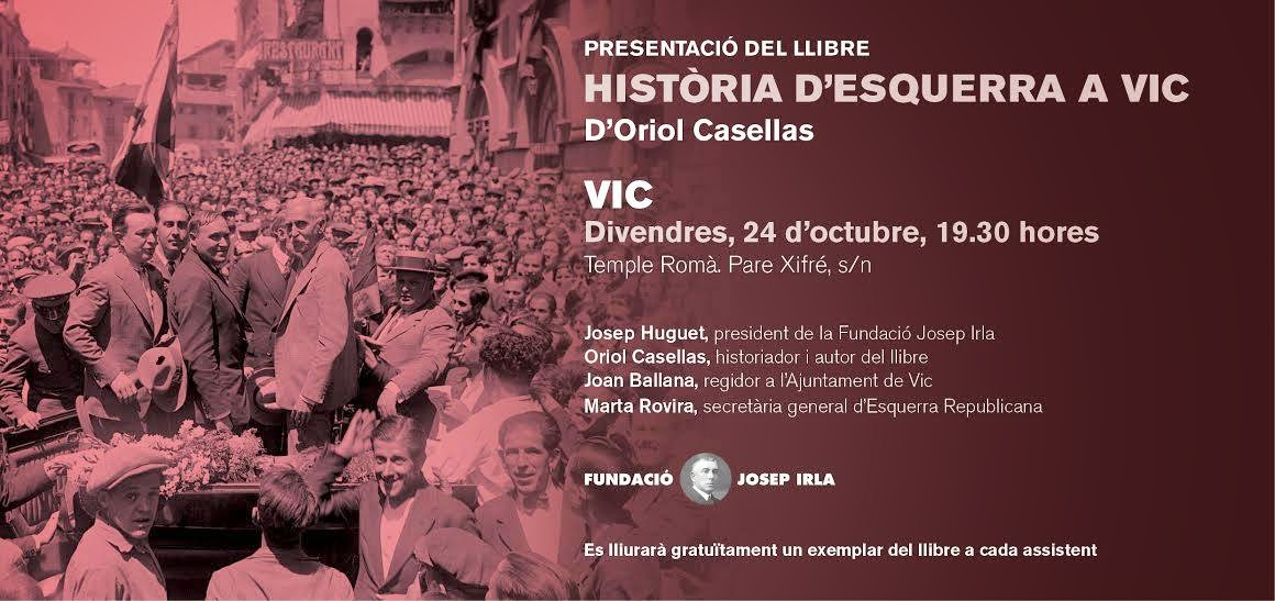 L' historiador Oriol Casellas presenta el seu llibre «Història d'Esquerra a Vic»