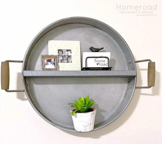 Make a DIY Farmhouse Shelf from a Repurposed Tray