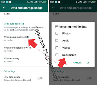 setting WhatsApp agar tidak otomatis menyimpan File di Galeri