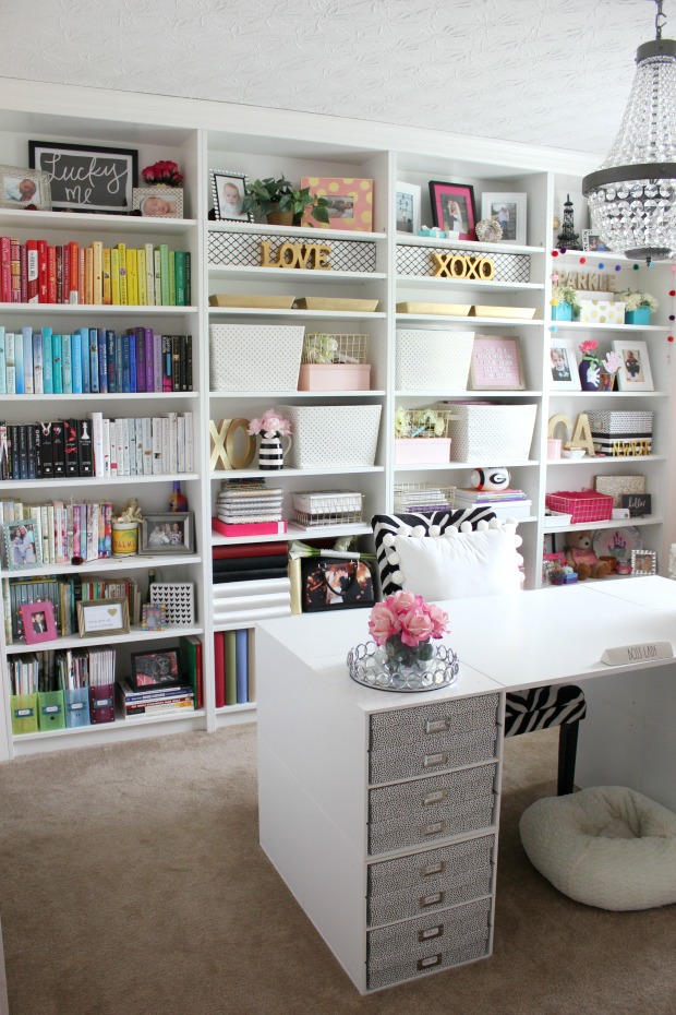 Lindsay's Sweet World: Organized Pink and Gold Home Office Refresh + Tour