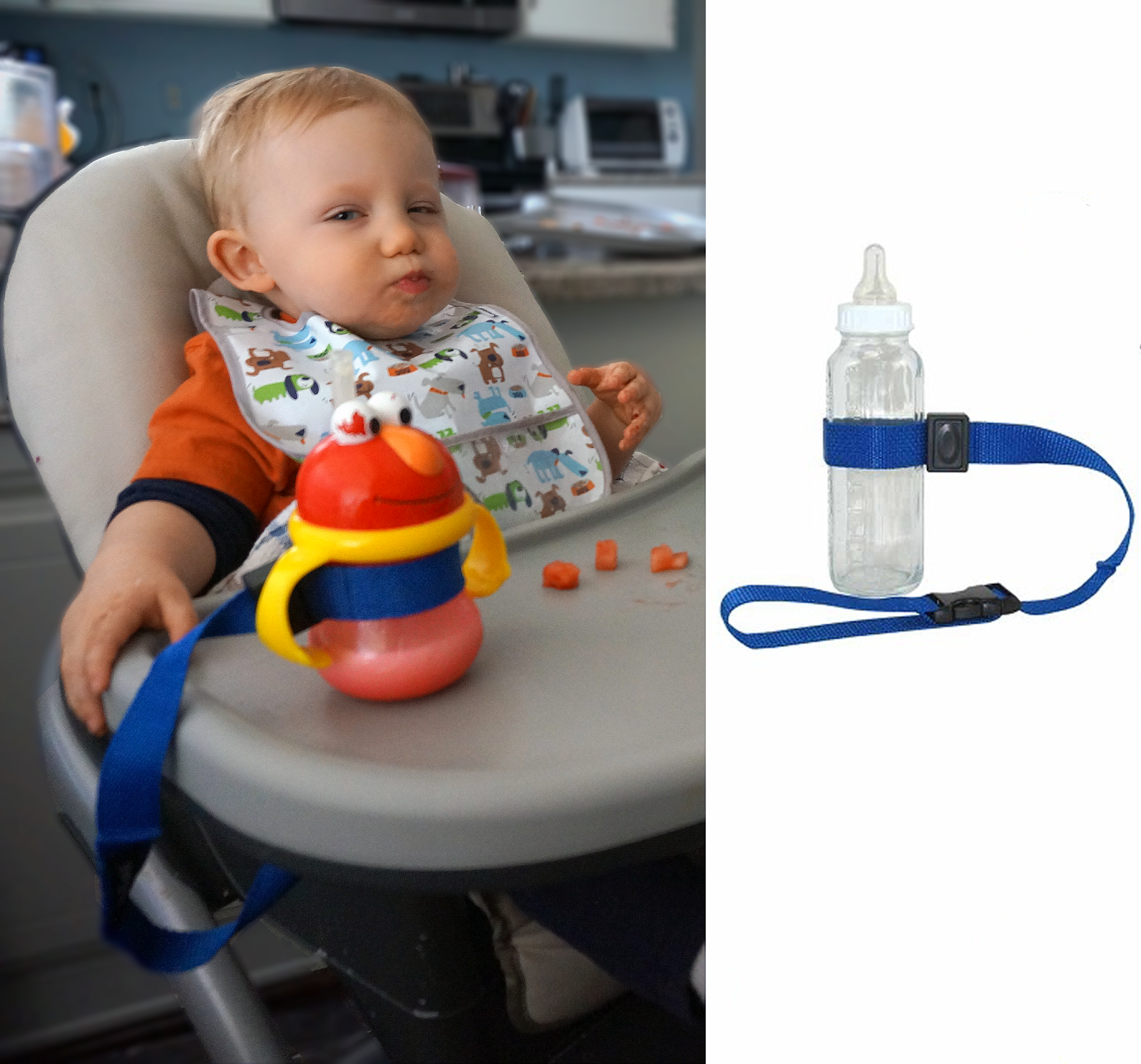 Toddler Must Haves - a bottle and toy strap to keep your kid from playing the throwing game.
