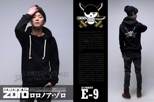 limited shoping jaket anime onepiece roronoa zoro e9
