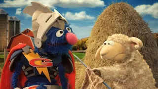 Super Grover 2.0 Farm, Super Grover 2.0 helps a sheep that lost its knitting needle in the haystack, Sesame Street Episode 4402 Don't Get Pushy season 44