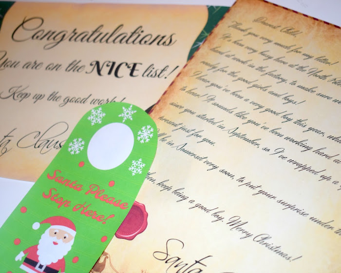 Free Christmas Printables! {Santa Letter, Door Hanger And Nice Certificate}