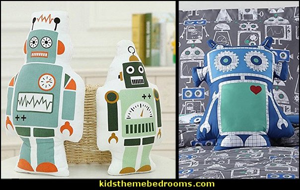 Robot Throw Pillows outer space theme bedrooms - planets decor - solar system decorating - moon stars alien theme bedrooms - star wars theme bedrooms - robots rockets theme decorating - galaxy bedding - astronaut wall murals Sci Fi theme bedrooms - Star Wars bed - space ships theme beds - Star Wars Bedroom - monsters and aliens baby bedroom - Space Shuttle Bunk Bed With Launch Tower - Galaxy Room Decor Robot Throw Pillows