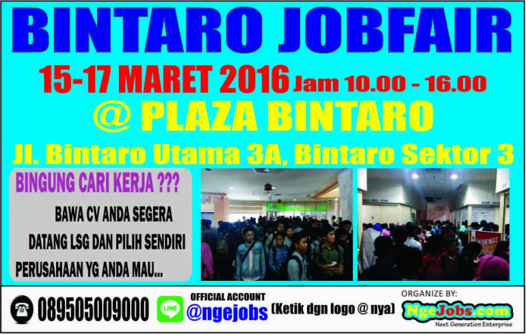 Bintaro Jobfair 15 17 Maret 2016 Jadwal Job Fair