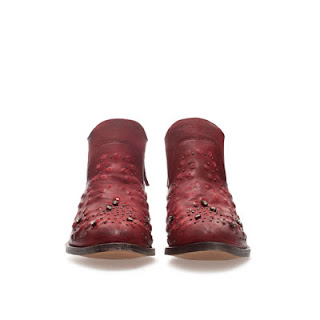 flat ankle boot with rhinestones
