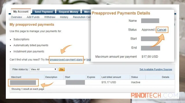 Cara Cancel Automatic Payment di Paypal