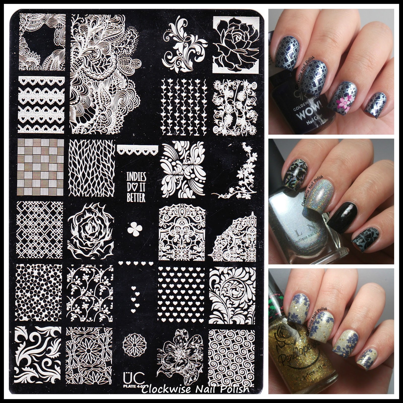 The Clockwise Nail Polish: Uber Chic UC 4-02 Stamping Plate Review