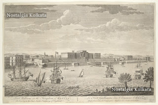 View of old Fort William building with two storeys and projecting wings situated near the bank of the river Hooghly and constructed under the supervision of John Goldsborough, Calcutta, 1754