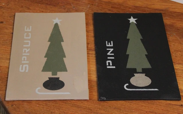 Dollar Tree DIY Christmas Stenciled Art Canvases