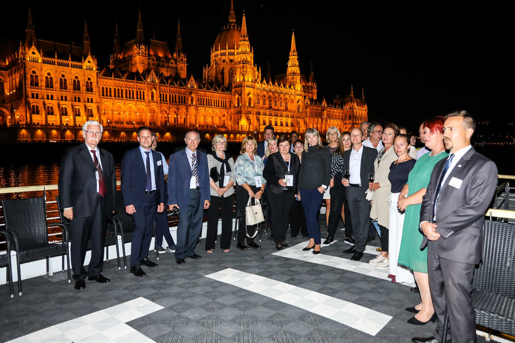 Formal dinner while cruising on the Danube river