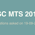 SSC MTS 2016 Questions Asked on 19-09-2017