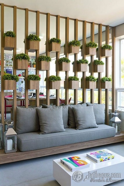 Penyekat Ruangan Minimalis Modern Kayu Jati