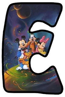 Abecedario con Mickey, Minnie, Pluto, Donald y Daisy.