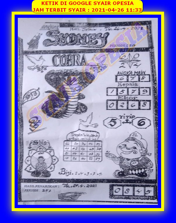 Kode Syair Sidney Forum Syair Sydney Hari Ini