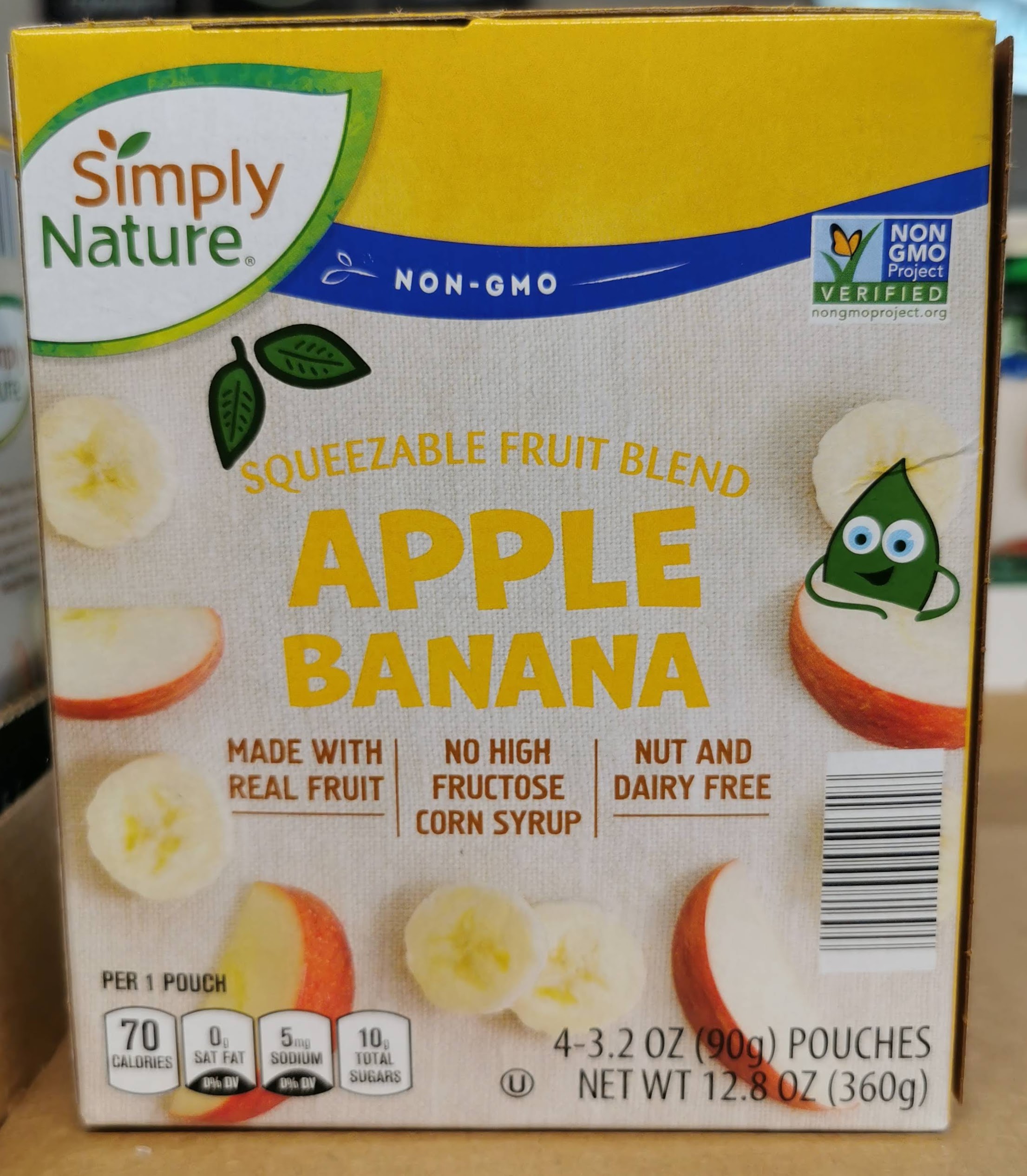 Simply Nature Apple Banana Squeezable Fruit Blend (Aldi)
