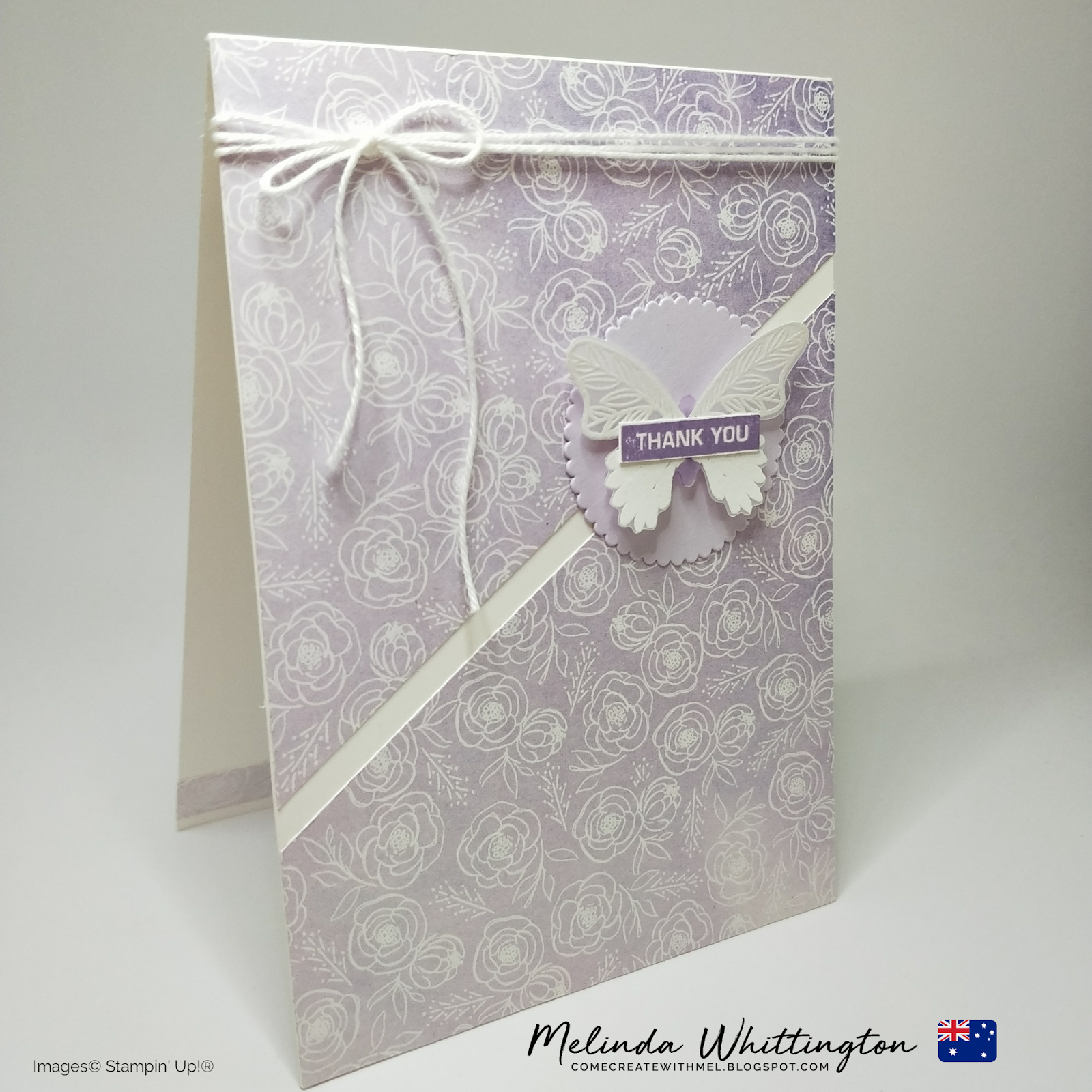 Stampin' Up! Best dressed DSP Thank You Card Melinda Whittington