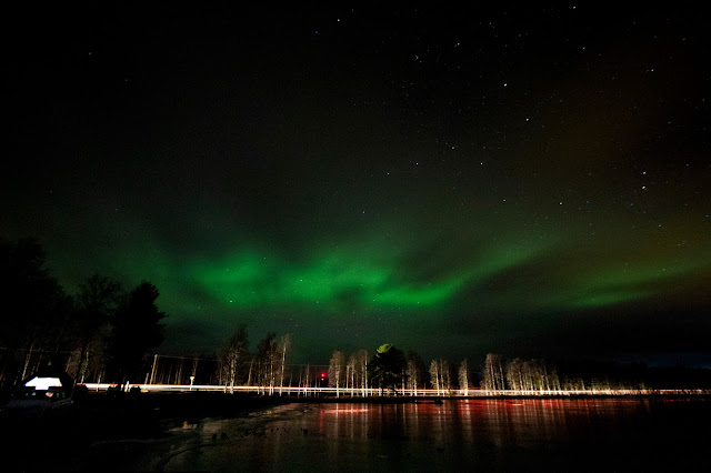 Aurora boreale vicino all'Apukka resort-Rovaniemi