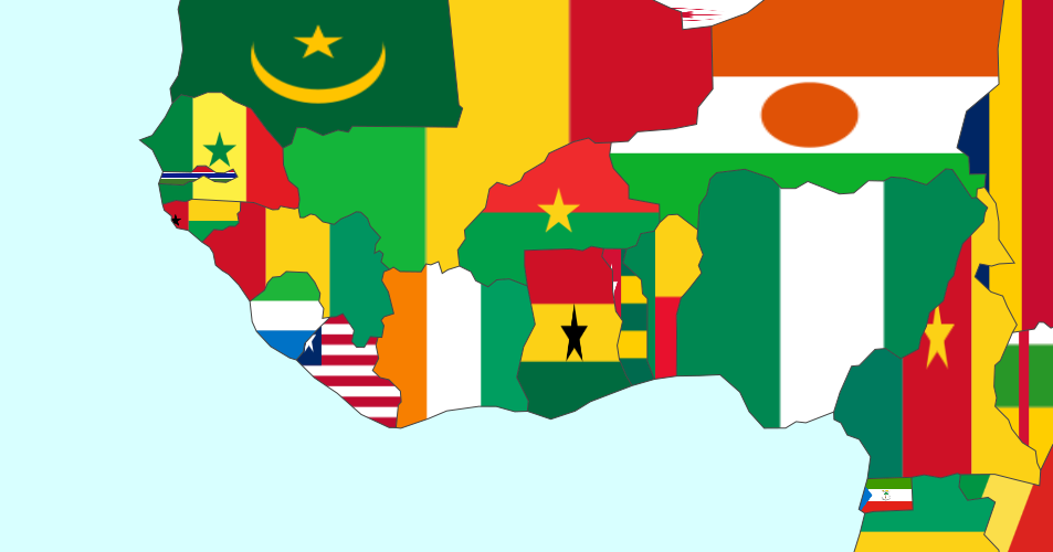 Политическая карта африки с флагами