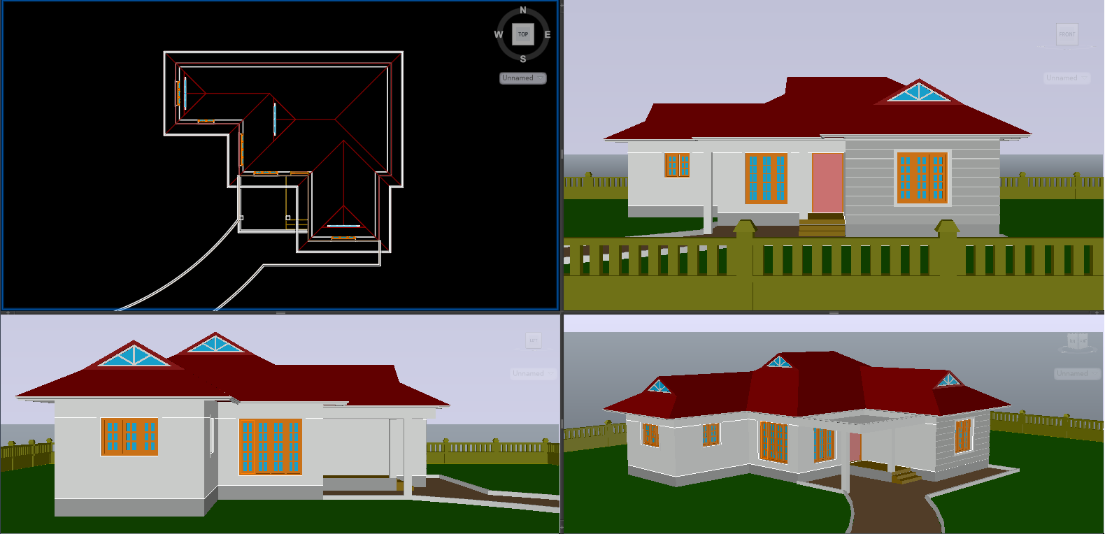 3D House Plan Free 3D model [DWG, IGES]