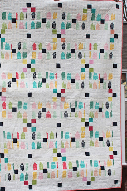 Irish Chain quilt from Irish Chain Quilt book - fabric from Happy Home by Sew Caroline