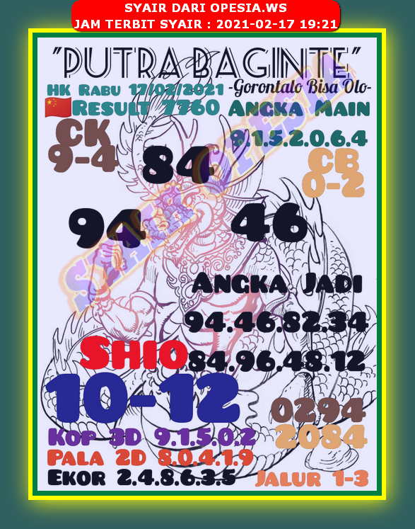 Syair Harian Hk 17 Februari 2021 Kode Syair Sgp Hk Sd Motesia
