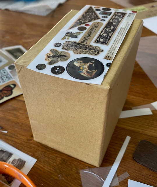 More Paper Mache Box Upcycles With Dollar Tree Rub On Transfers