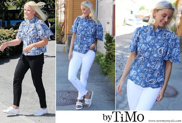 Crown Princess Mette Marit wore BY TIMO Bohemian Frill Blouse