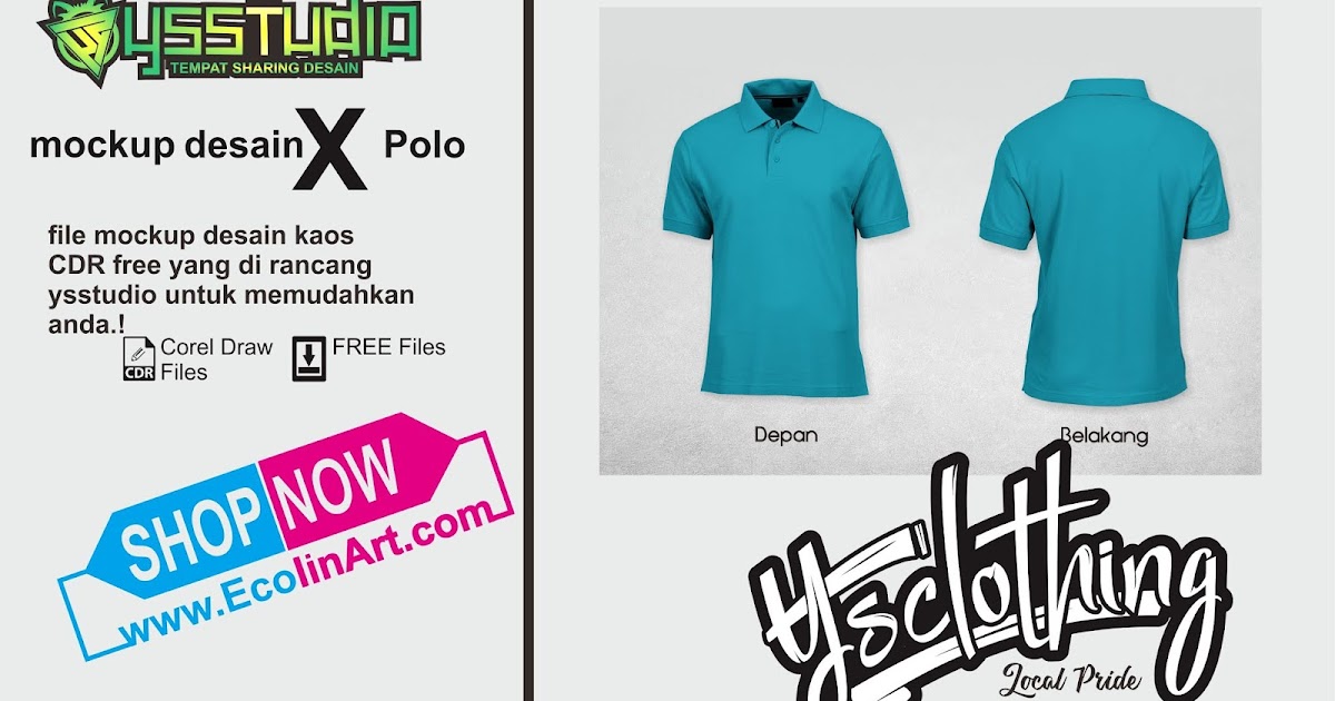 Download Free Mockup Polo Shirt Cdr Ys Studio Desain Sharing And Share PSD Mockups.