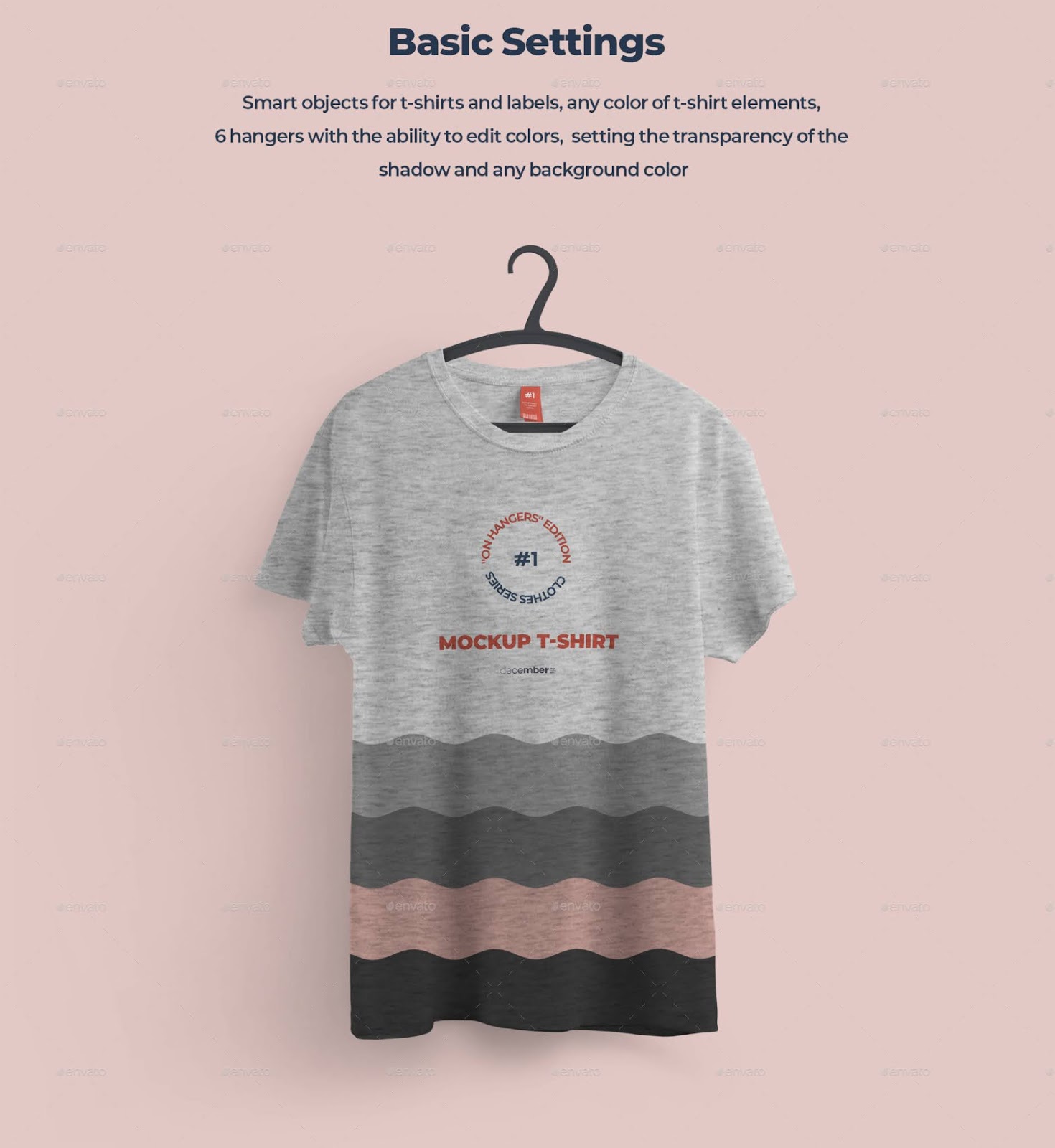 Front and Back T-shirts Mockups With 6 Different Hangers (PSD) - Ngcloudy.com