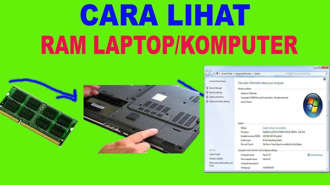 Cara mengecek ram laptop belajar laptop
