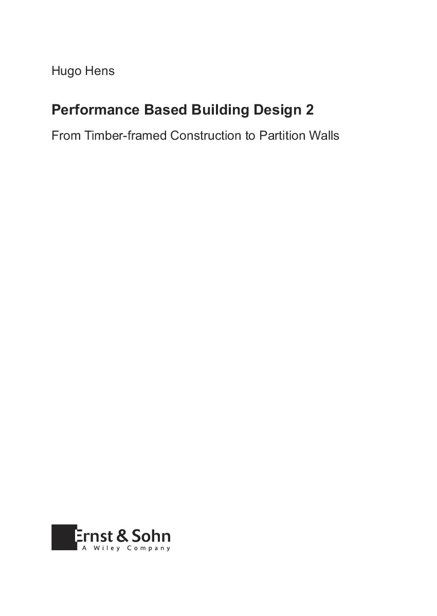 Performance Based Building Design 2: From Timber-framed Construction to ...