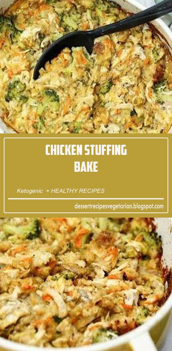 This Chicken Stuffing Bake recipe is a hassle-free 45 minute meal. With chicken, stuffing, broccoli and a few other simple ingredients – it’s so comforting.