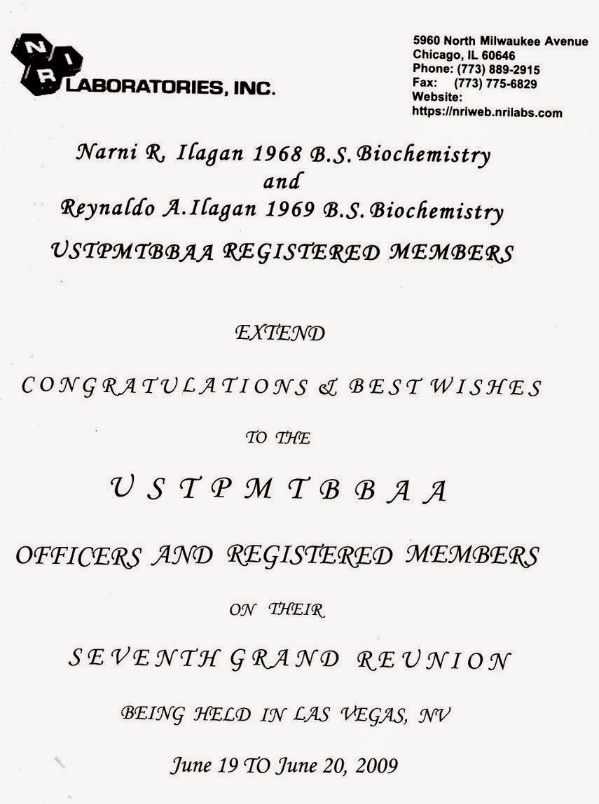 UNIVERSITY OF SANTO TOMAS GRAND ALUMNI Souvenir Program Ads Greetings