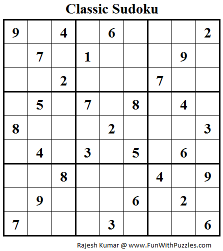 Classic Sudoku (Fun With Sudoku #45)