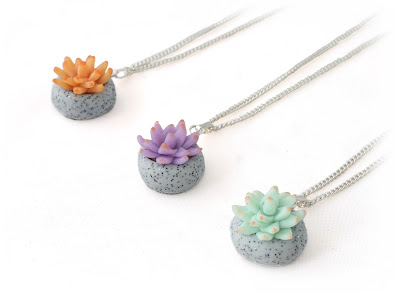 Succulent Charm Necklaces at Lottie Of London Jewellery