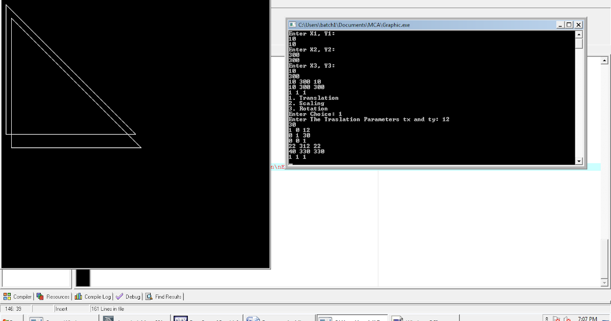 ItsAboutCS: C Program For Translation Using graphics.h