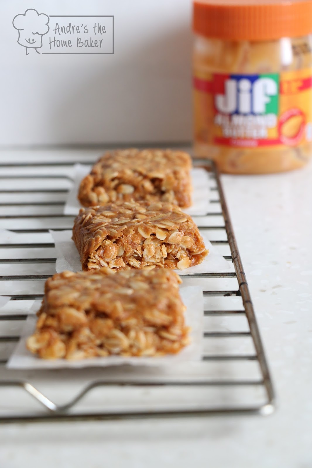 Andre's the Home Baker ♥ 3 Ingredients Almond Oat Bar ♥