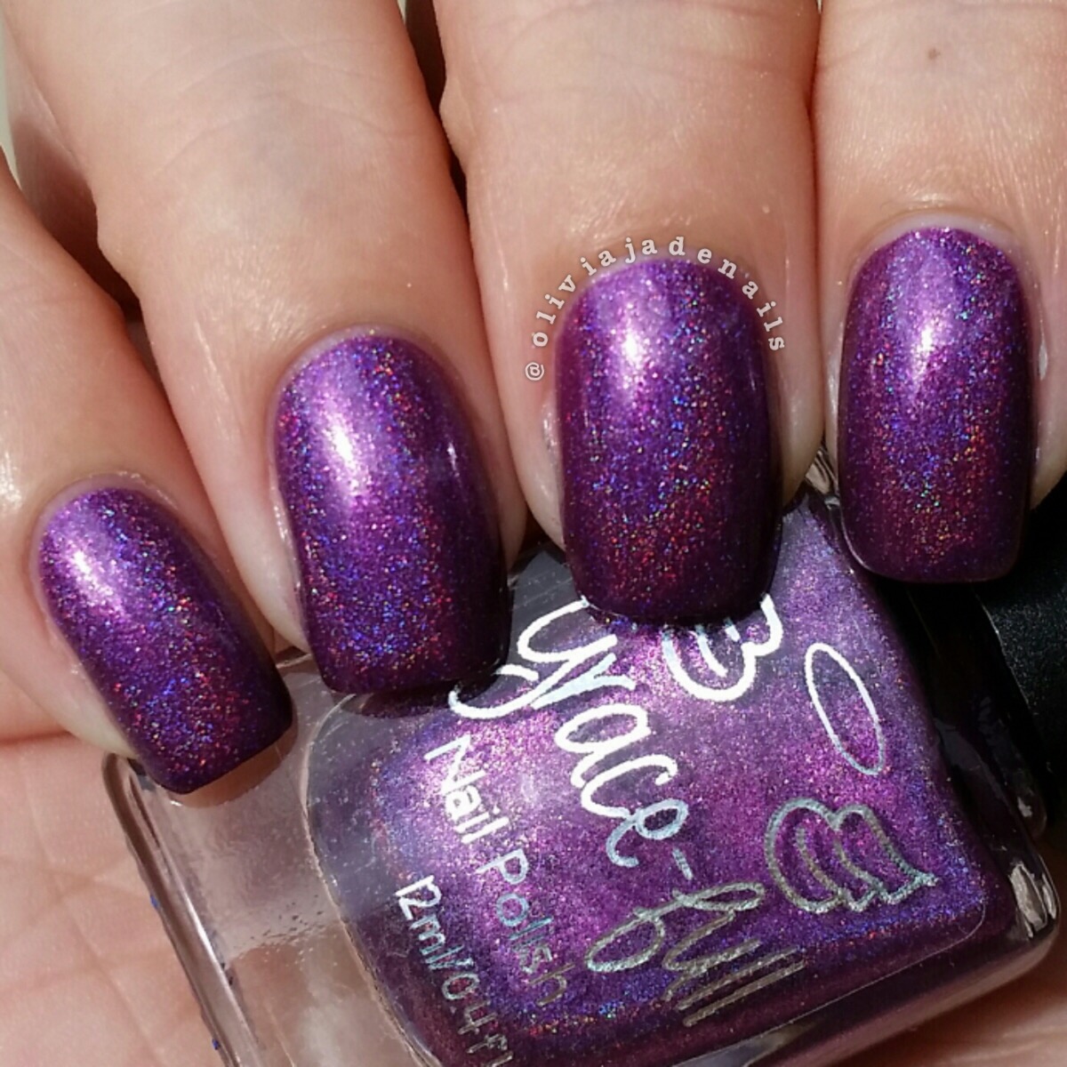 Grace-Full Nail Polish Dark Orchid swatched by Olivia Jade Nails