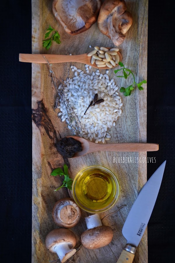 INGREDIENTES - RISOTTO DE SETAS, PIÑONES Y TRUFA