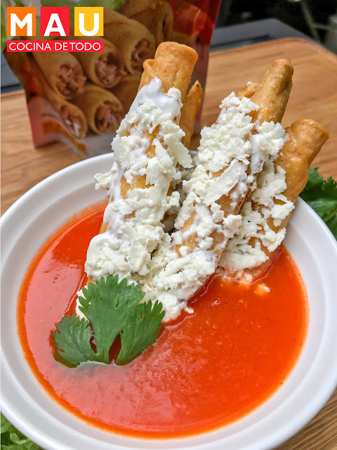 mau cocina de todo flautas ahogadas chipotle salsa flautitas