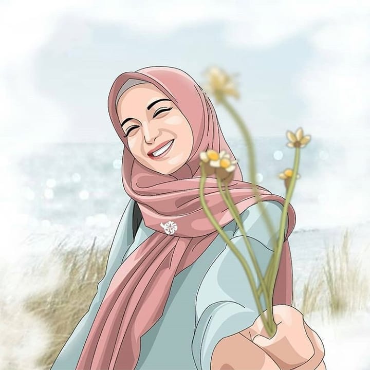 100+ Islamic Cute Hijabi Muslimah Girl Cartoon Wallpaper Pic Download