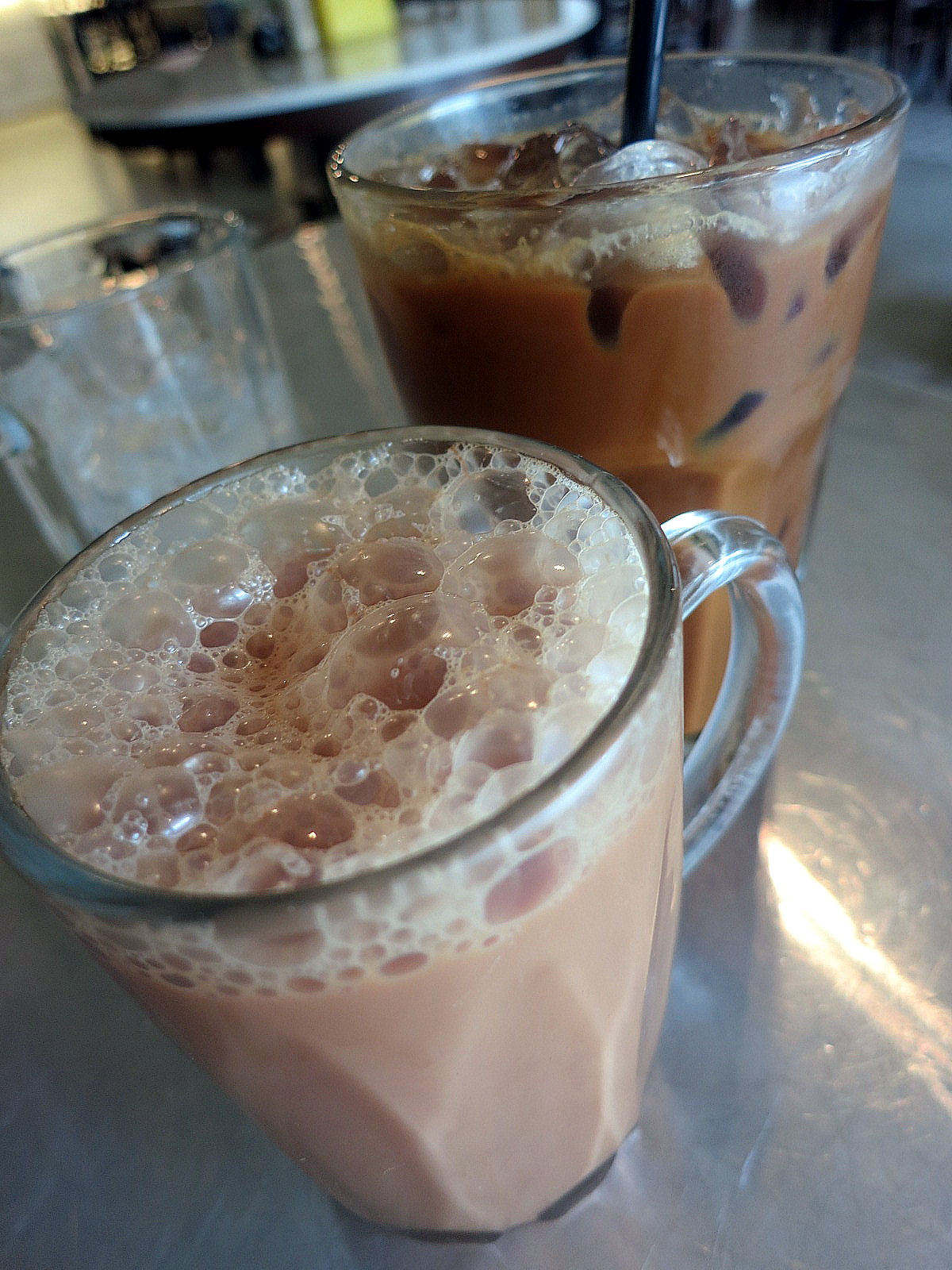 Teh ais and cham ais. The menu at Ali, Muthu & Ah Hock is pretty