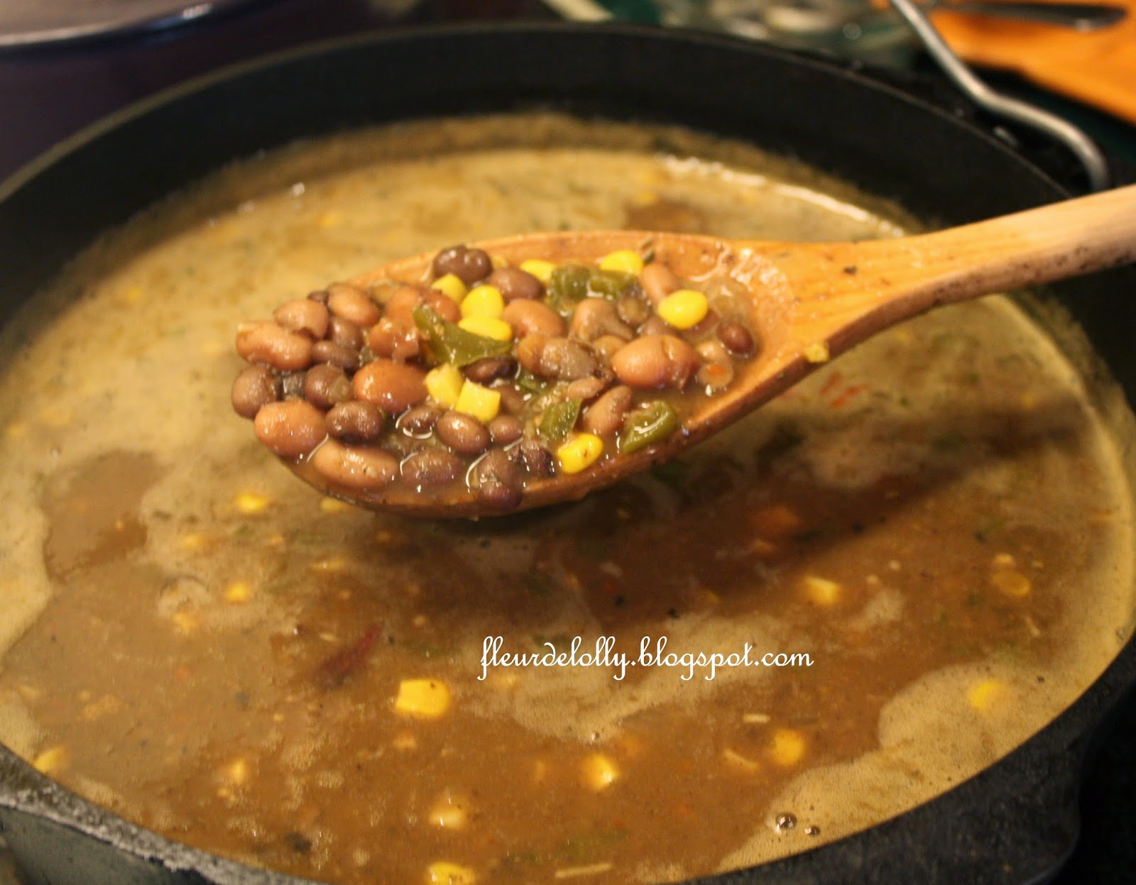 Fleur de Lolly Black Bean/Pinto Bean Stew with Jalapeno Cornmeal Dumplings